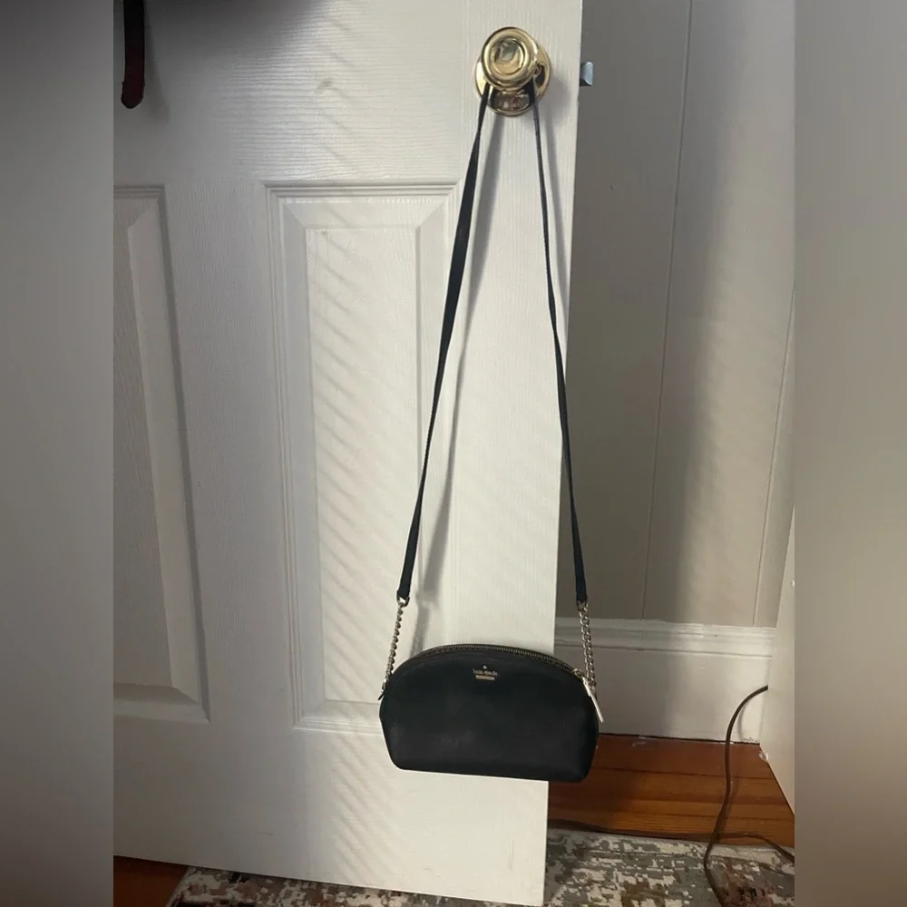 Small Black Leather Kate Spade Crossbody Bag - Picture 3 of 5